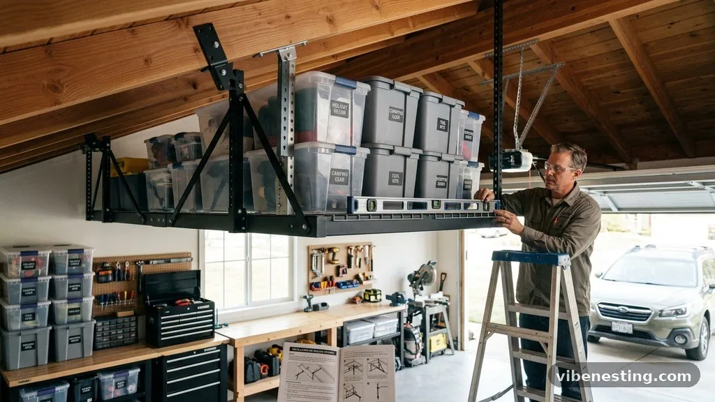 Best Practices for Organization - Can Ceiling Racks Be Mounted Safely on Vaulted or Angled Garage Ceilings?