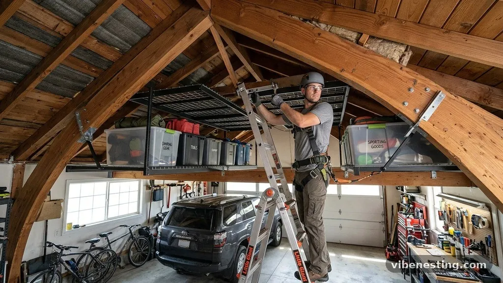 Can Ceiling Racks Be Mounted Safely on Vaulted or Angled Garage Ceilings?