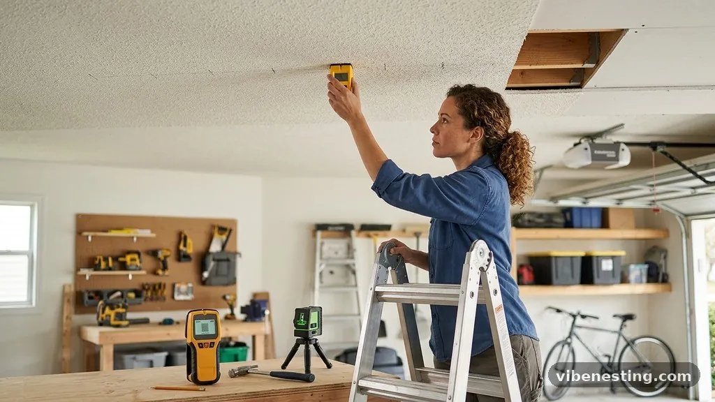 Handling Different Ceiling Materials - How to Locate Garage Ceiling Joists Through Finished Textured Drywall