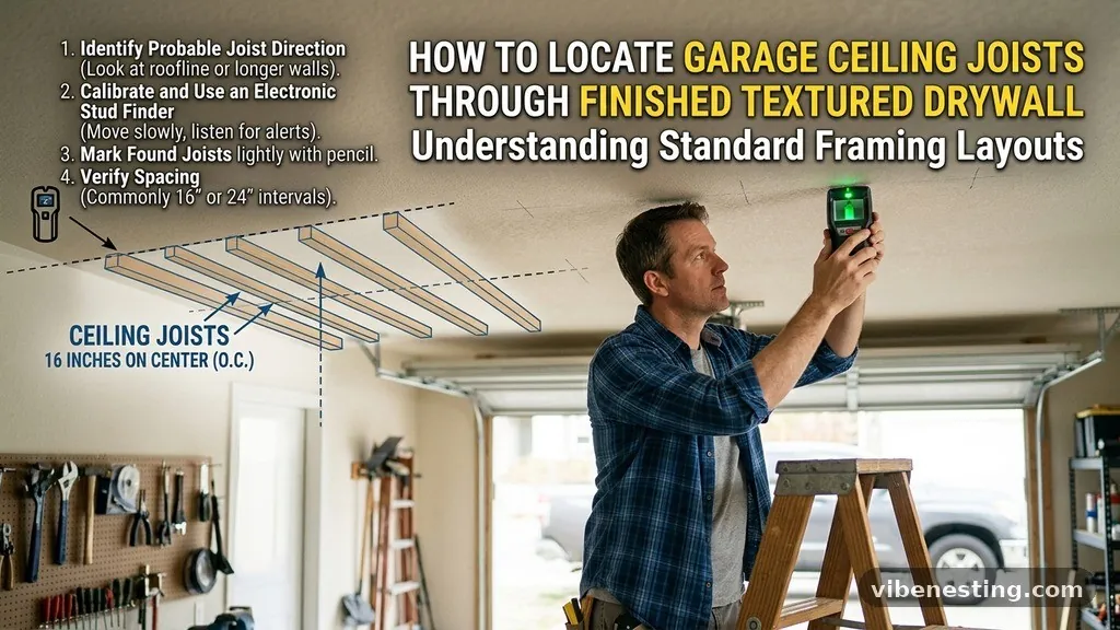 How to Locate Garage Ceiling Joists Through Finished Textured Drywall