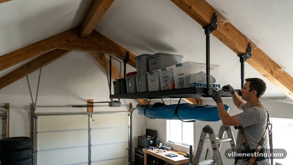 Managing the Pivot and Leveling - Can Ceiling Racks Be Mounted Safely on Vaulted or Angled Garage Ceilings?