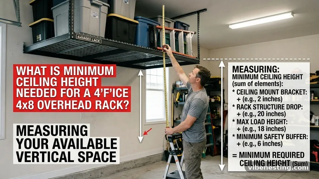 Measuring Your Available Vertical Space - What Is the Minimum Ceiling Height Needed for a 4x8 Overhead Storage Rack?