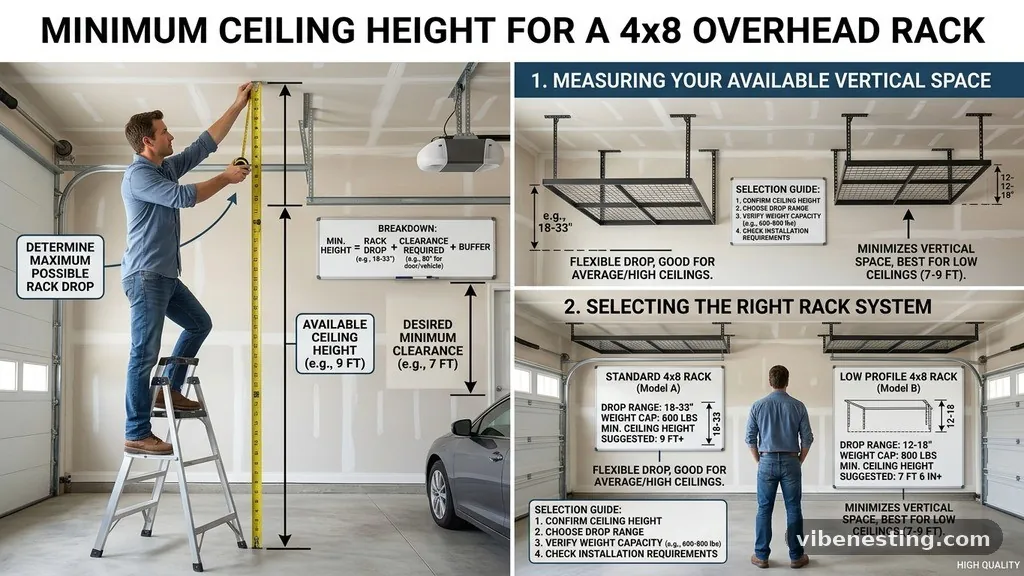 Selecting the Right Rack System - What Is the Minimum Ceiling Height Needed for a 4x8 Overhead Storage Rack?
