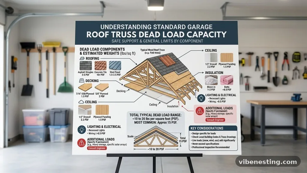 Standard Weight Limits by Component - How Much Weight Can a Standard Garage Roof Truss Safely Support (Dead Load)?