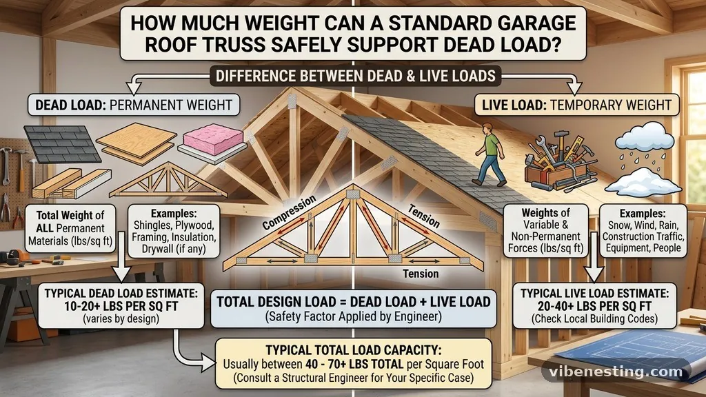 The Difference Between Dead and Live Loads - How Much Weight Can a Standard Garage Roof Truss Safely Support (Dead Load)?